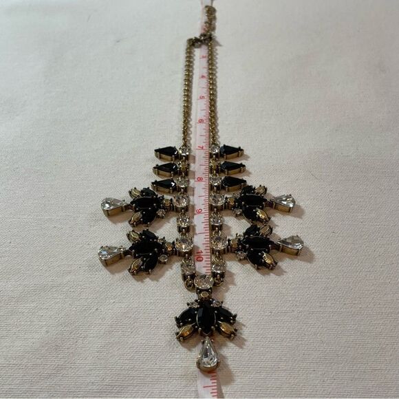 J. Crew golden crystal & black statement necklace - Picture 8 of 9